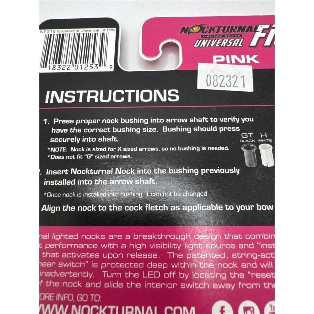 Archery Nockturnal NT312 Universal Fit Pink Nock System - Pack of 3